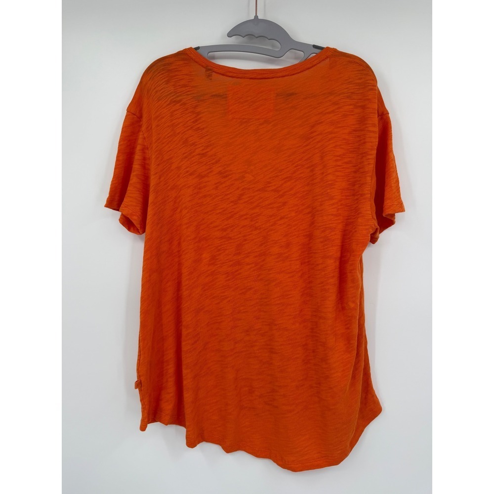 ATM Anthony Thomas Melillo Orange Slub Jersey V-Neck T-Shirt XS oversized - Picture 7 of 10